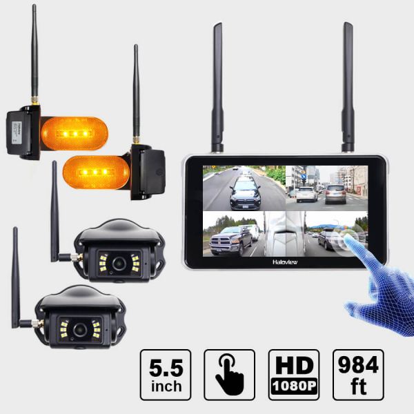 Byte Tango BT6 Touch Ultimate 1080P Wireless Backup Camera System with 4 Cameras & Touch Screen 