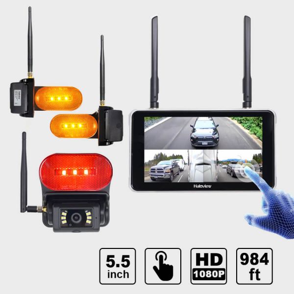 Byte Tango BT6R Touch Plus V2 1080P Wireless 3 Backup Camera System with Marker Light & Touch Screen 