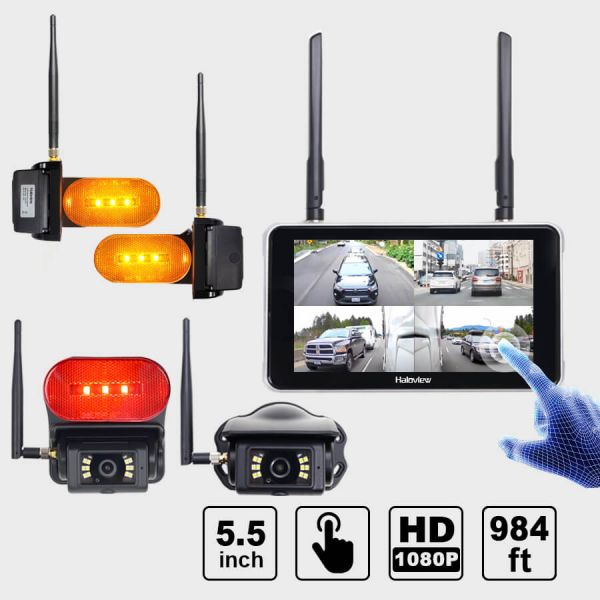 Byte Tango BT6R Touch Ultimate V2 1080P Wireless 4 Backup Camera System with Marker Light & Touch Screen 