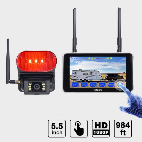 Byte Tango BT6R Touch V2 1080P Wireless Backup Camera System with Marker Light & Touch Screen 