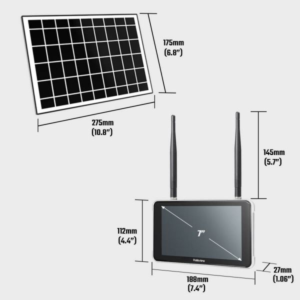 Byte Tango BT7 Solar Wireless 1080P Solar Powered Backup Camera with Touch Monitor