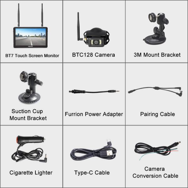 Byte Tango BT7 Touch 1080P Wireless Backup Camera System with Touch Screen