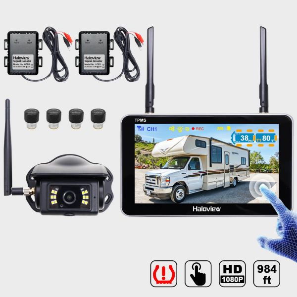 Byte Tango BT7 TPMS with 4 Sensors 1080P Wireless Backup Camera System with Integrated TPMS