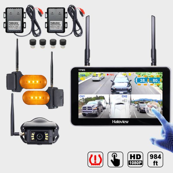 Byte Tango BT7 TPMS-4 Plus 1080P Wireless 3 Backup Camera System with 4 Pack TPMS Sensor