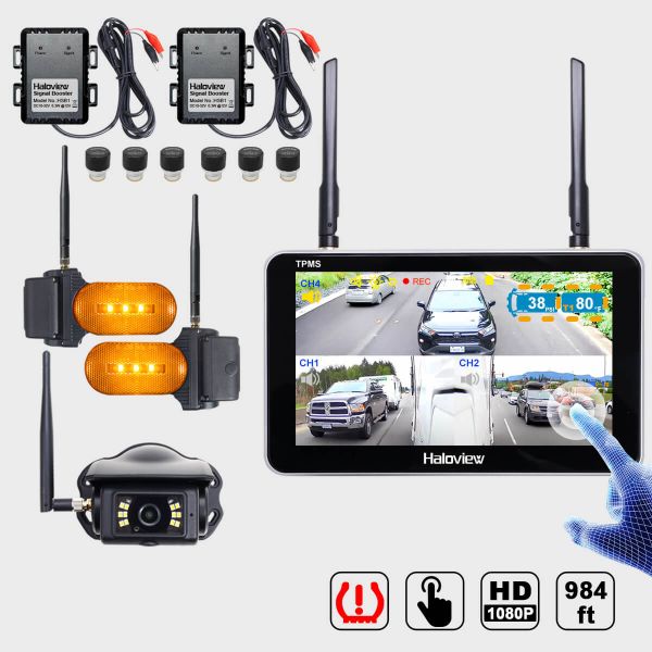 Byte Tango BT7 TPMS-6 Plus 1080P Wireless 3 Backup Camera System with 6-Pack TPMS Sensor