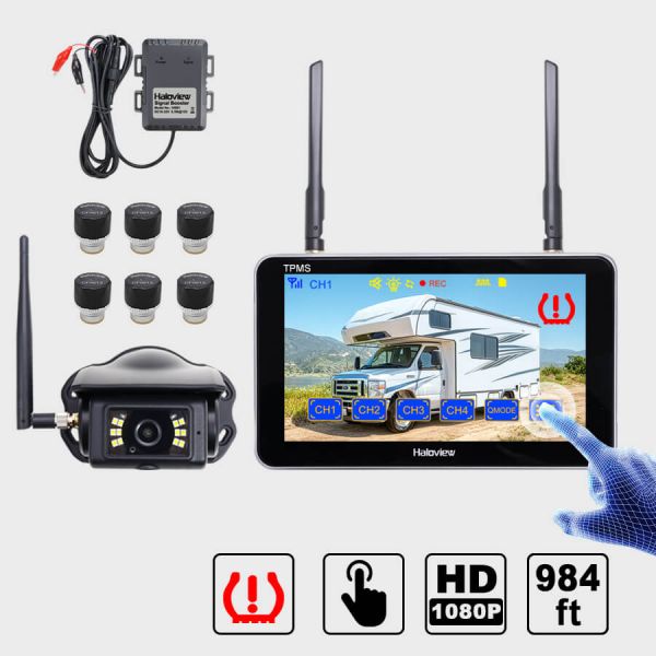 Byte Tango BT7 TPMS with 6 Sensors 1080P Wireless Backup Camera System with Integrated TPMS