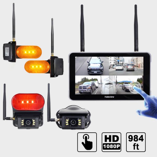 Byte Tango BT7R Touch Ultimate V2 1080P Wireless 4 Backup Camera System with Marker Light & Touch Screen