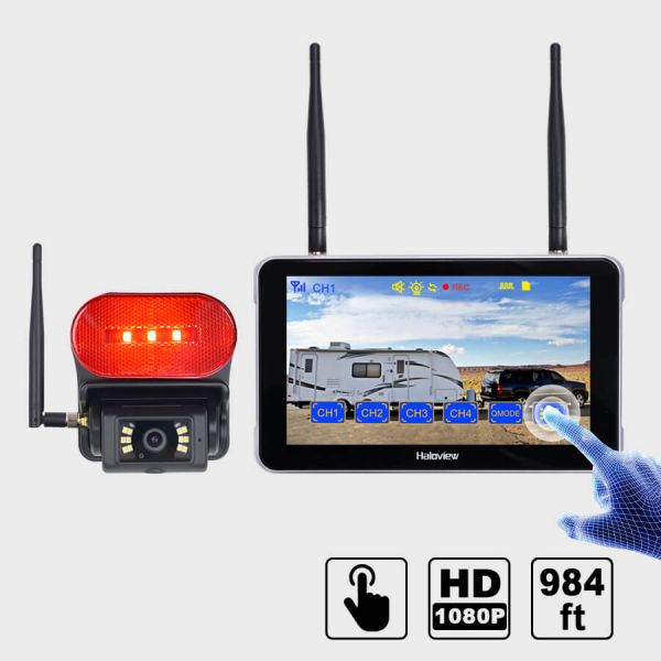 Byte Tango BT7R Touch V2 1080P Wireless Backup Camera System with Marker Light & Touch Screen