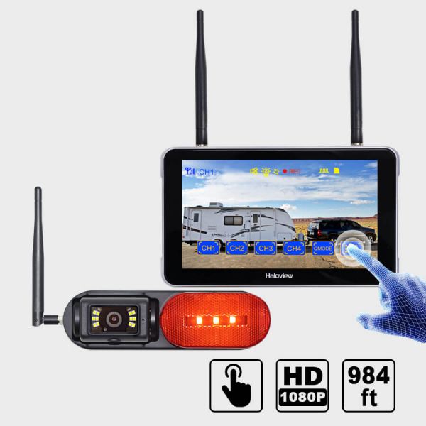 Byte Tango BT7R Touch 1080P Wireless Backup Camera System with Marker Light & Touch Screen