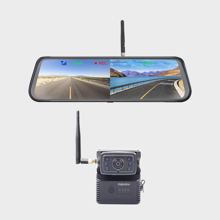 Haloview Handy 10 Wireless Rear View Mirror Backup Camera Dashcam Hitch  Camera System