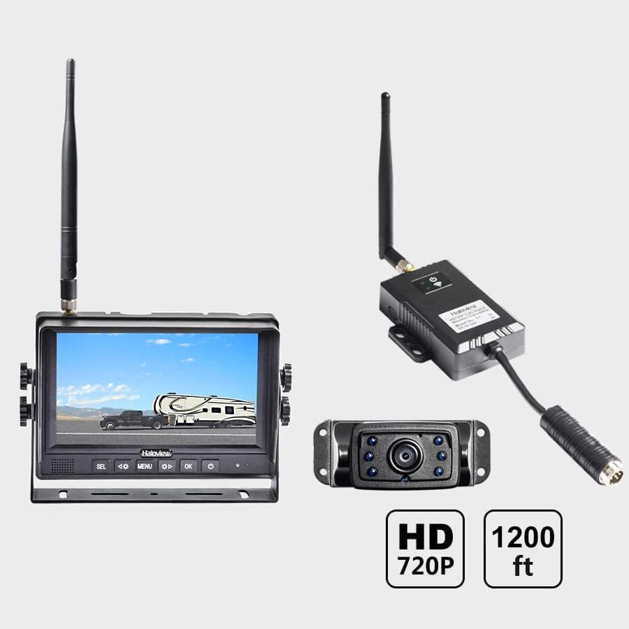 Haloview RD7 7-Inch HD 720P Reversing Camera System Kit for Motorhomes/Fifth Wheel/RV//Travel Trailer/Camper 