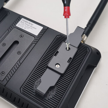 install the bracket on the BT7/BT6 touch monitor by using the screwdriver